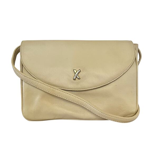 Paloma Picasso Vintage Bone White Leather Convertible Clutch Crossbody Bag - Picture 1 of 10